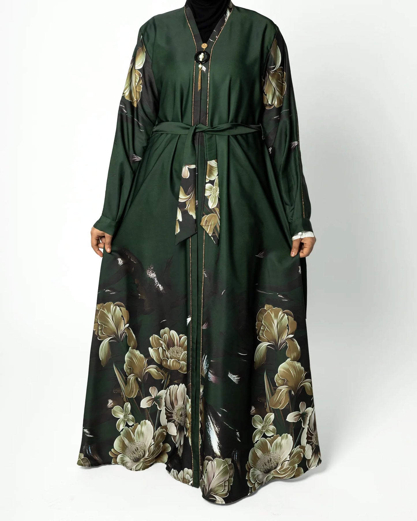 عباية الشام الأنيقة بنقشة زهرية