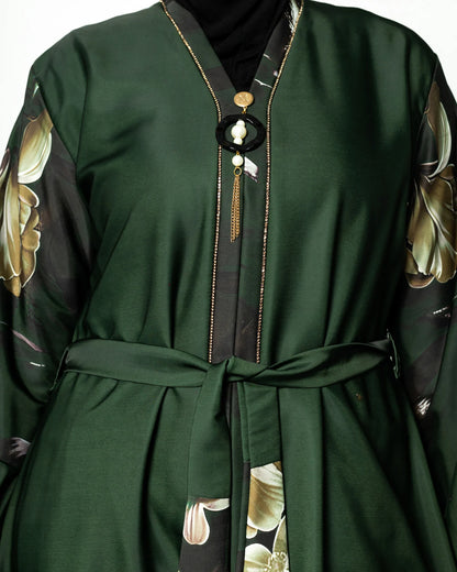 عباية الشام الأنيقة بنقشة زهرية