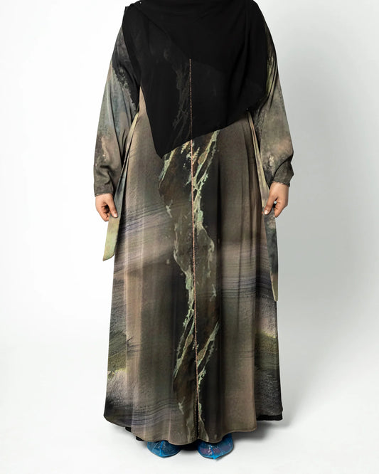 عباية آيات الفاخرة بنقشة الرخام