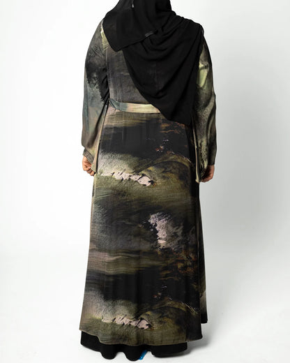 عباية آيات الفاخرة بنقشة الرخام