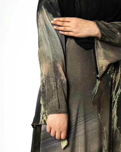 عباية آيات الفاخرة بنقشة الرخام